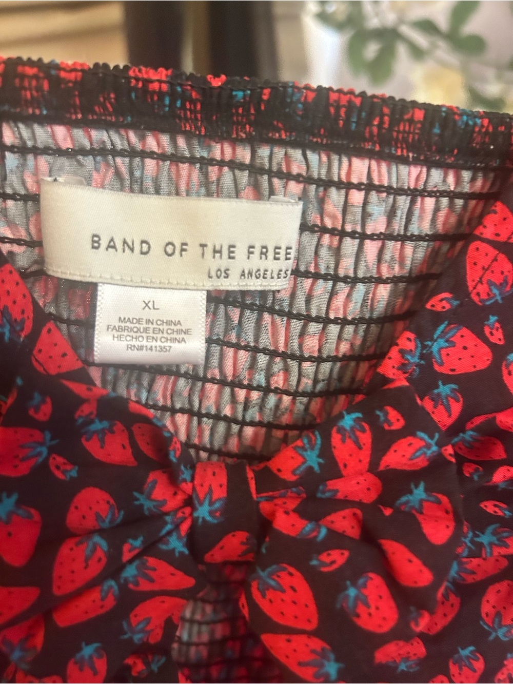 Band of the Free Red Strawberry Print Women’s Blouse
